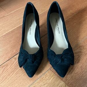 Christian Siriano pointed bow kitten heels